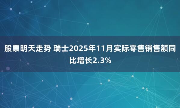 股票明天走势 瑞士2025年11月实际零售销售额同比增长2.3%